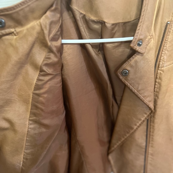 Camel brown Faux Leather Jacket - Picture 4 of 4
